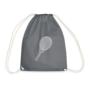 Tennisschläger - Turnbeutel - Grau - Vorne