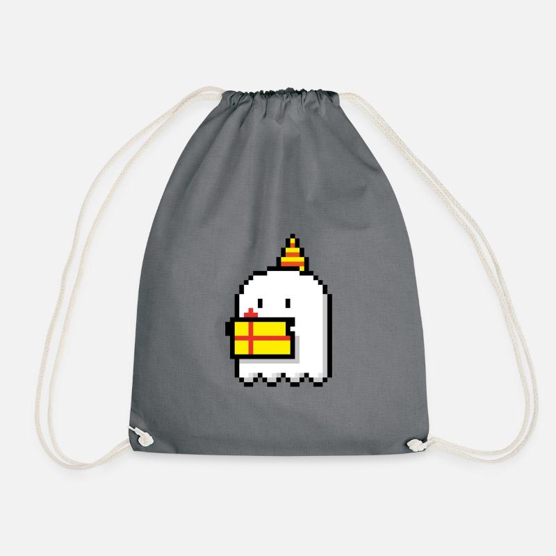 Happy Birthday Ghostie - Drawstring Bag - grey
