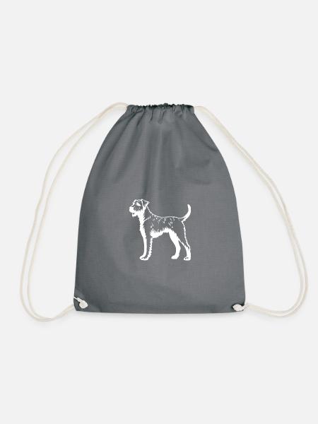 Airedale Terrier Hund Silhouette - Turnbeutel - Grau