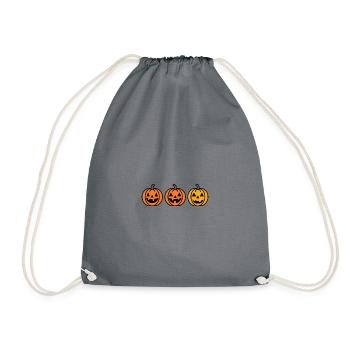 Pumpkin Halloween Cute - Drawstring Bag - grey - Front