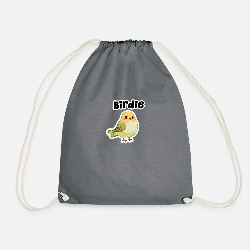 Cute bird - Drawstring Bag - grey