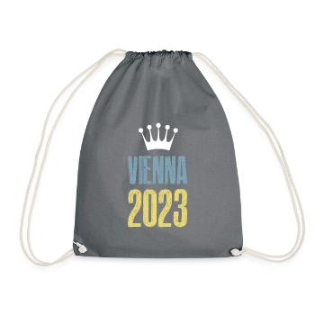Vienna 2023 Wien Krone - Drawstring Bag - grey - Front