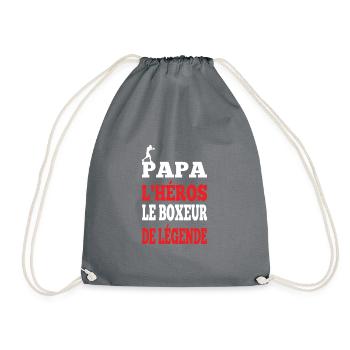 Papa le héros le boxeur de légende t-shirt homme - Sac de sport léger - gris - Devant