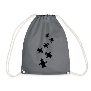 Hydrant Icon - Drawstring Bag - grey - Front