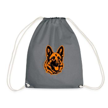 Tête de chien de berger allemand - Sac de sport léger - gris - Devant