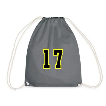 17 Number Leotard - Drawstring Bag - grey - Front
