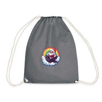 Corbeau Corbeau Père Noël Arc-en-ciel - Sac de sport léger - gris - Devant