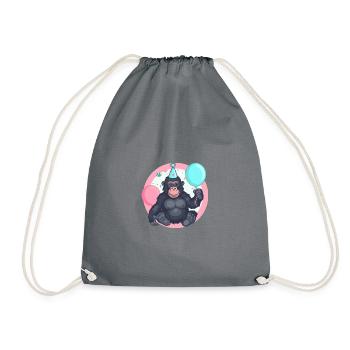 Gorille Anniversaire Bébé - Sac de sport léger - gris - Devant