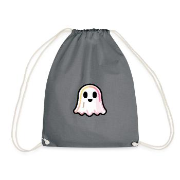 Ghost Halloween Funny Cute - Drawstring Bag - grey - Front