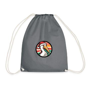Pelikan Vogel Weihnachten X-Mas - Turnbeutel - Grau - Vorne