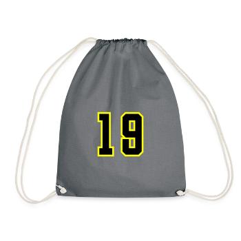 19 Number Leotard - Drawstring Bag - grey - Front