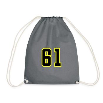 61 Zahl Trikot - Turnbeutel - Grau - Vorne