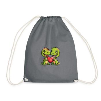 Worm Couple Valentine's Day - Drawstring Bag - grey - Front