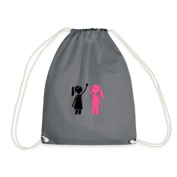 Friendship Girl Best Friend - Drawstring Bag - grey - Front