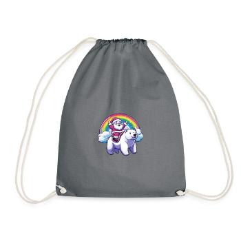 Ours polaire Père Noël Arc-en-ciel - Sac de sport léger - gris - Devant