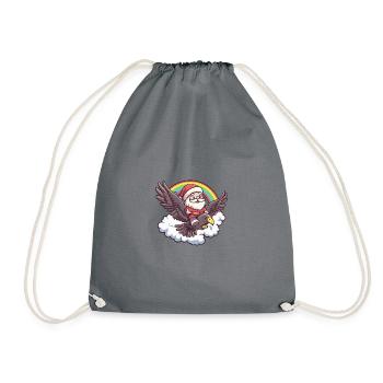 Harpy Bird Santa Claus Rainbow - Drawstring Bag - grey - Front