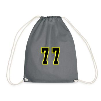 77 Number Jersey - Drawstring Bag - grey - Front