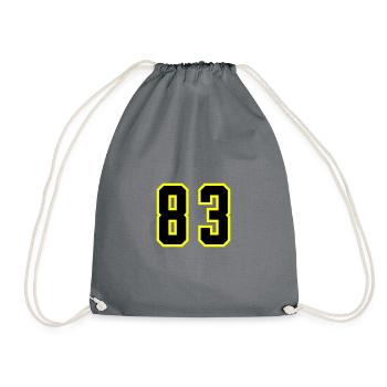 83 Zahl Trikot - Turnbeutel - Grau - Vorne