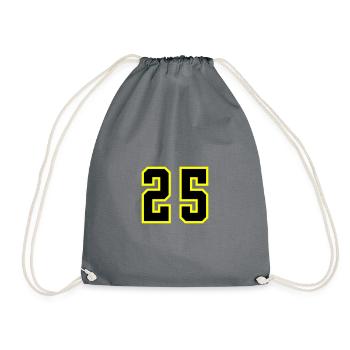 25 Number Jersey - Drawstring Bag - grey - Front