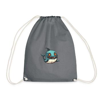 Whale Halloween Comic Funny - Drawstring Bag - grey - Front