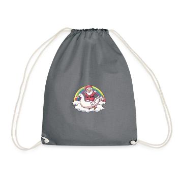 Goose Santa Claus Rainbow - Drawstring Bag - grey - Front