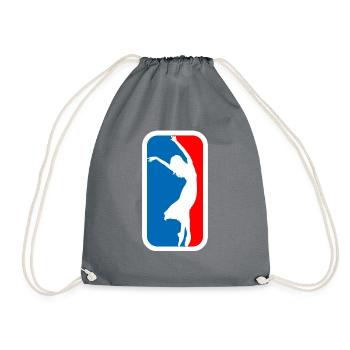 dancer logo - Drawstring Bag - grey - Front