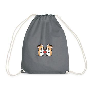 Hamster Couple Saint-Valentin - Sac de sport léger - gris - Devant