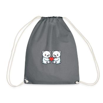 Couple d’ours polaires Saint-Valentin - Sac de sport léger - gris - Devant