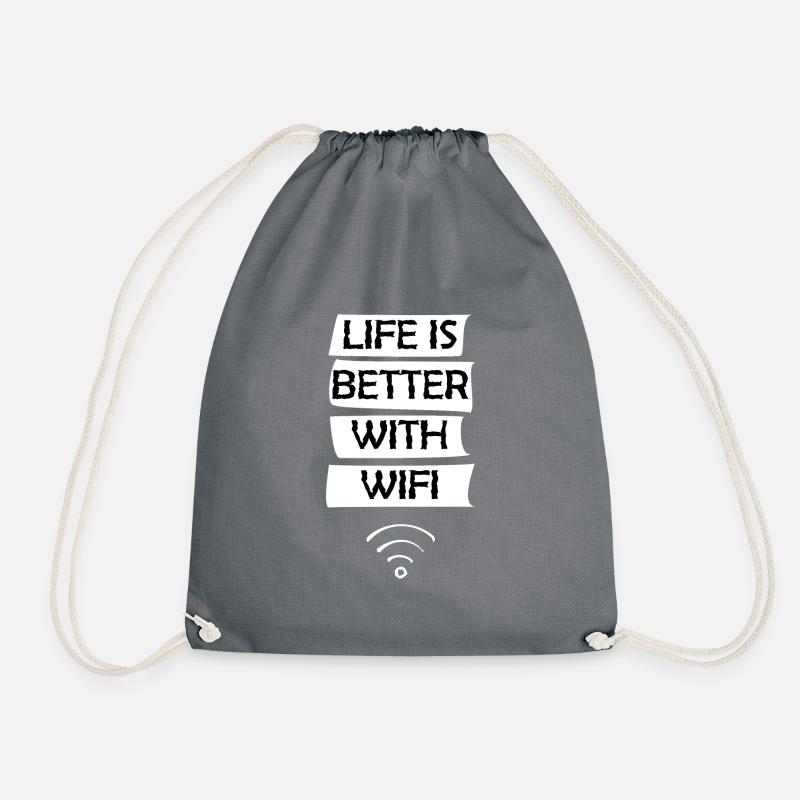 Life is better with wifi - Turnbeutel - Grau