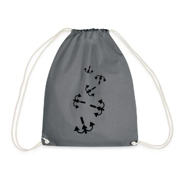 Fishing hook angler icon - Drawstring Bag - grey - Front