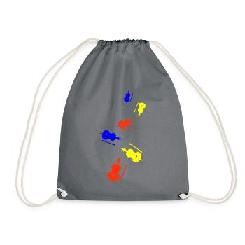 Violin instrument - Drawstring Bag - grey - Front