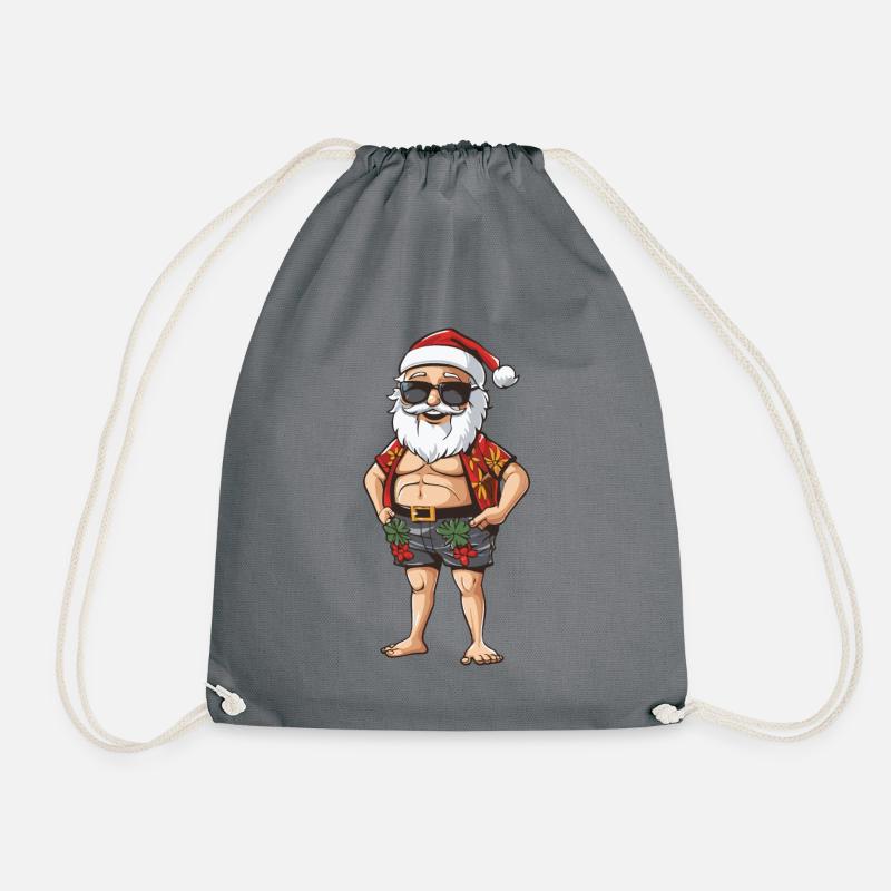 Weihnachtsmann Urlaub Santa - Turnbeutel - Grau