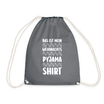 Weihnachten Weihnachts Pyjama - Turnbeutel - Grau - Vorne