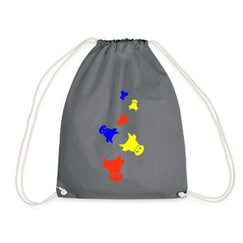 Cattle cow head - Drawstring Bag - grey - Front