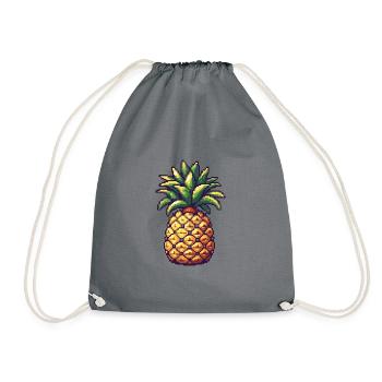 Icône pixel ananas - Sac de sport léger - gris - Devant