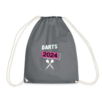 Darts 2024 Darterin Dartspielerin Dart Spiel - Turnbeutel - Grau - Vorne