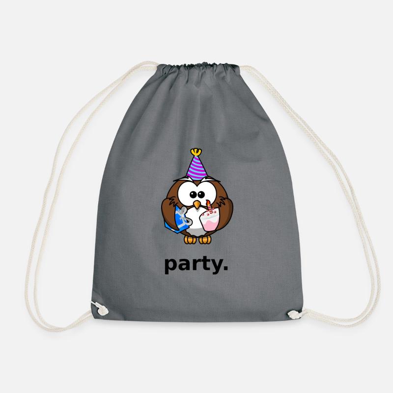 Party Eule - Drawstring Bag - grey