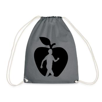 Marcheur de fruits en bonne santé dans la pomme découpée - Sac de sport léger - gris - Devant