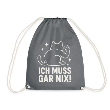 chat paresseux - déclaration disant - je n’ai rien à faire - Sac de sport léger - gris - Devant