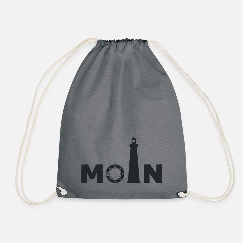 Am Leuchtturm sagt man "Moin" - Turnbeutel - Grau