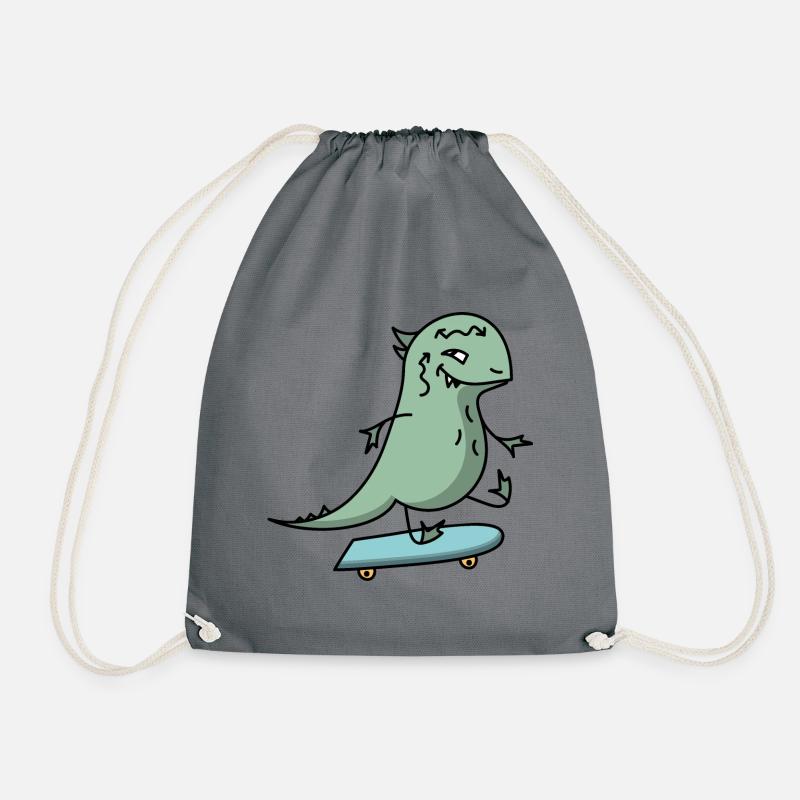 Skateboard Dino - Turnbeutel - Grau