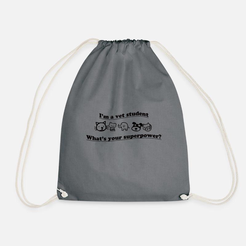 vet student - Drawstring Bag - grey