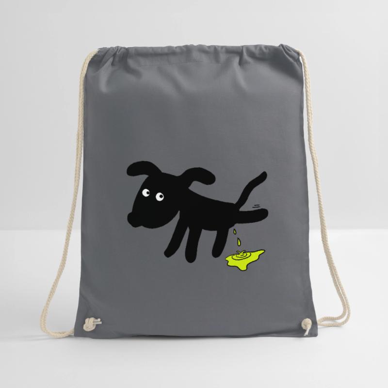 Dog pees dogs Drawstring Bag