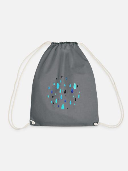 Raindrops - Drawstring Bag - grey