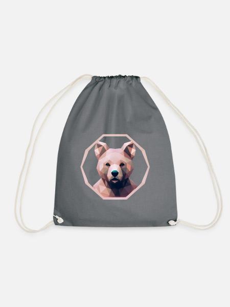 Bär - Polygon Art - Turnbeutel - Grau