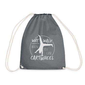 Why walk when you can do cartwheels! Cartwheel - Drawstring Bag - grey - Front
