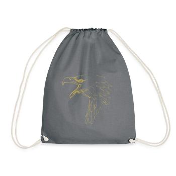 Motifs illustrés avec aigle - Sac de sport léger - gris - Devant