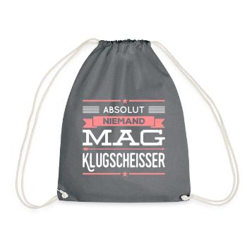 Absolut niemand mag Klugscheisser - rotweiss - Turnbeutel - Grau - Vorne