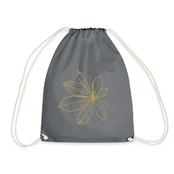 Illustrated Designs Green Splendor with Leaf - Drawstring Bag - grey - Front