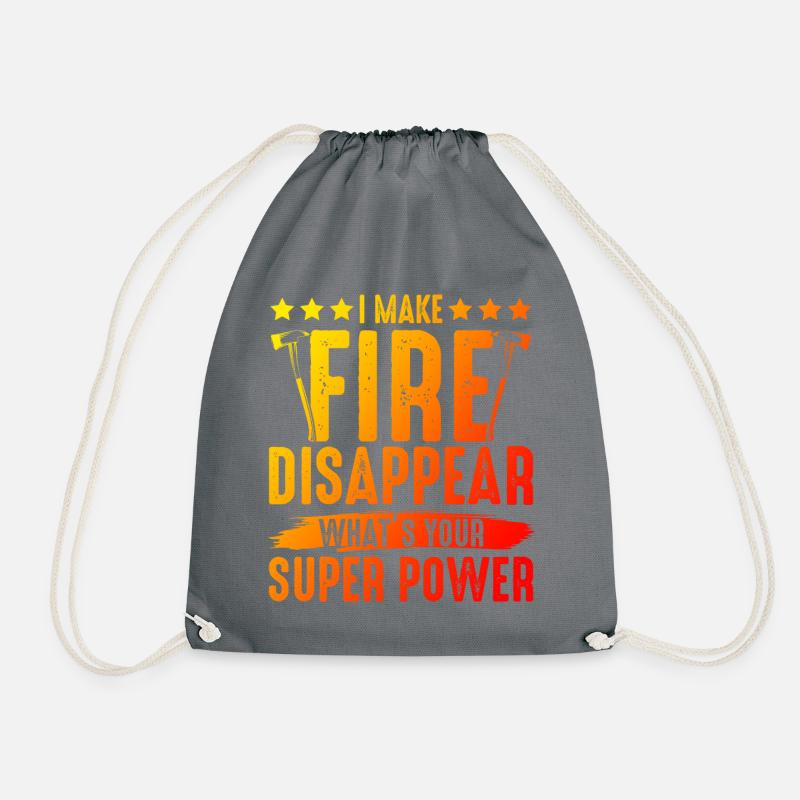 Feuerwehrmann Power Spruch - Turnbeutel - Grau